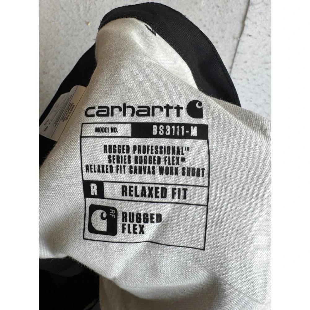 Carhartt Rugged Professional Relaxed Fit Canvas Work Shorts Black BS3111-M 46